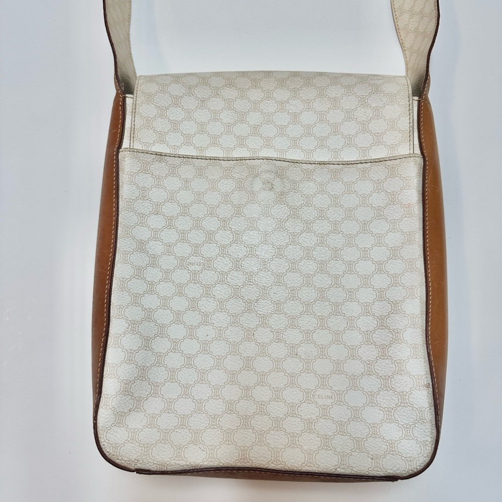Celine White and Brown Messenger Bag - Picture 7 of 12